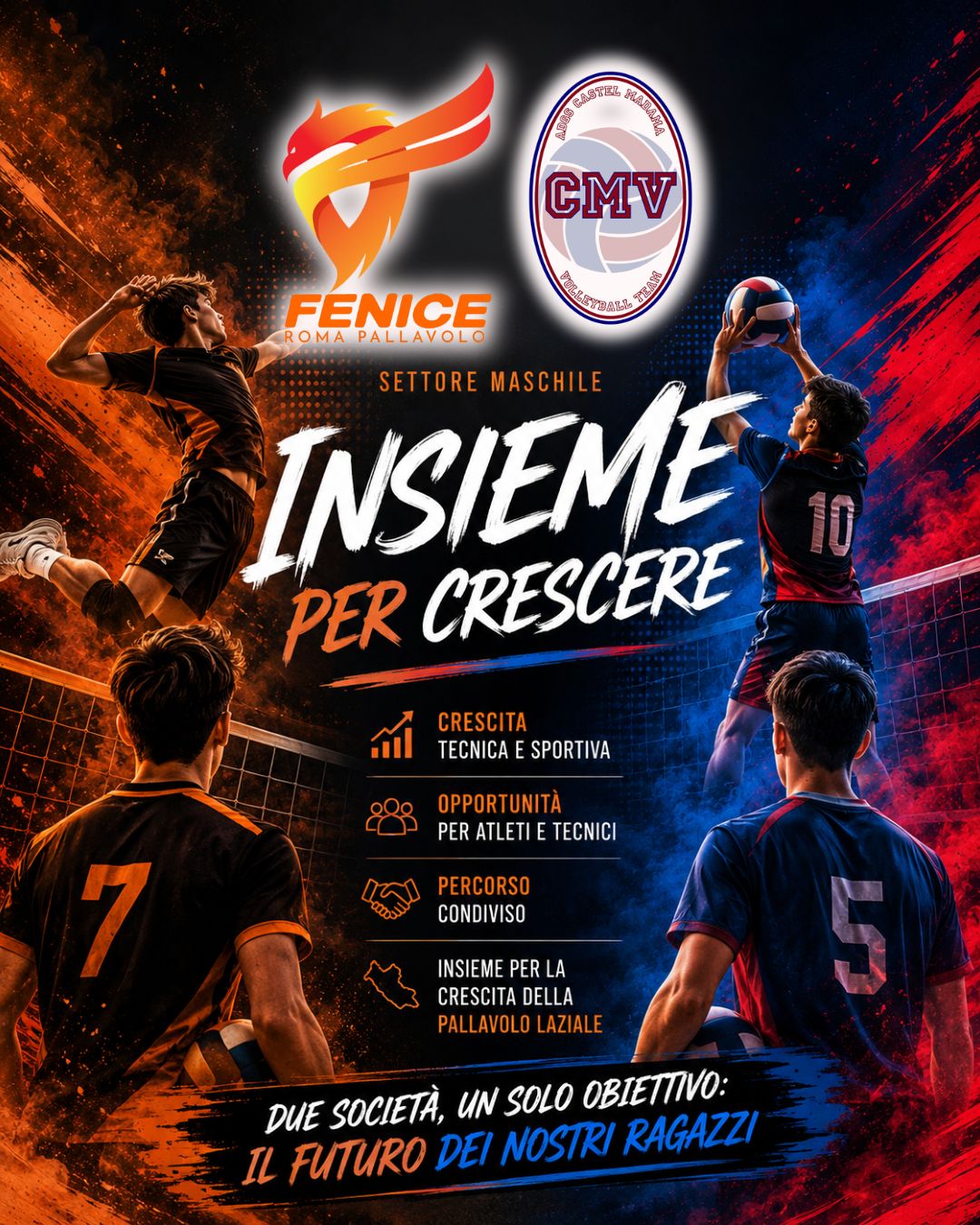 Fenice Roma Pallavolo e Castel Madama Volley insieme per lo sviluppo del settore maschile